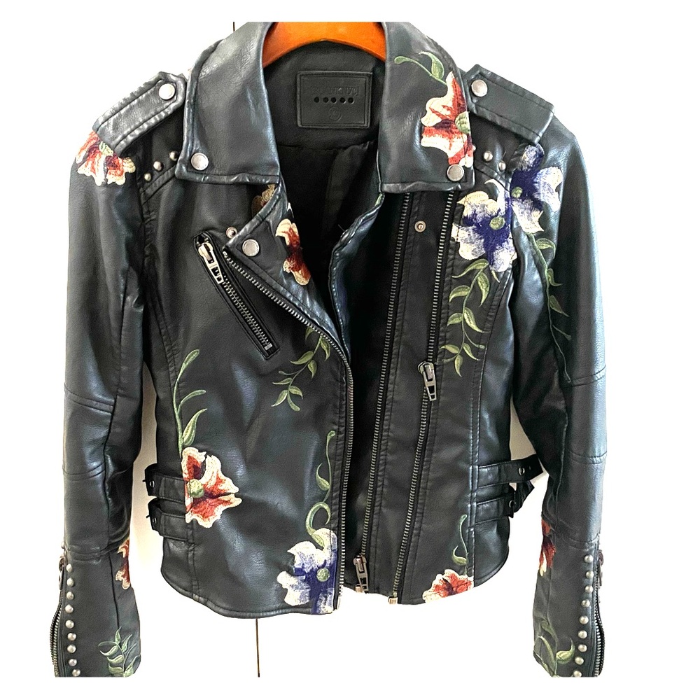 Faux leather studded jacket